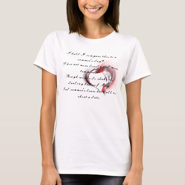 T-shirt Coeur métallique avec sonnet de Shakespeare 18 (Devant)