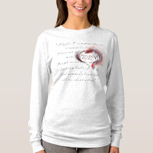 T-shirt Coeur métallique avec sonnet de Shakespeare 18 (Devant)