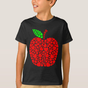 T-shirt Cœur mignon Apple Rouge Hommes Femmes Funny Valent