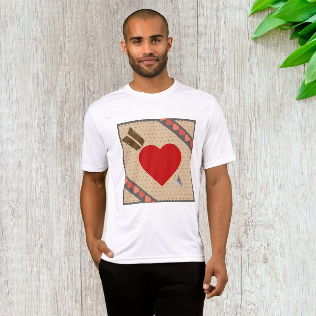 T-shirt Coeur mignon avec flèche Romantique Valentines Mot (Créateur téléchargé)