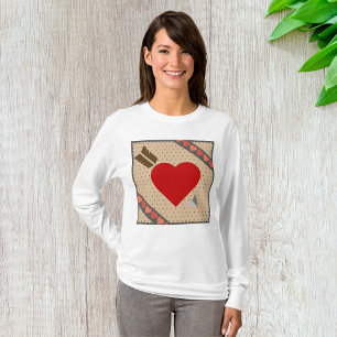 T-shirt Coeur mignon avec flèche Romantique Valentines Mot
