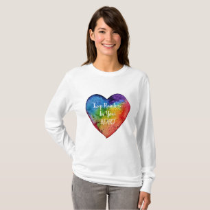 T-shirt Coeur mignon d'arc-en-ciel d'aquarelle