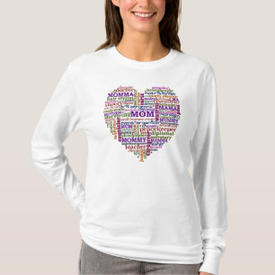 T-shirt Coeur mignon d'art de mot du jour de mère de mama