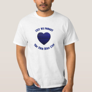 T-shirt Coeur mince de ligne bleue