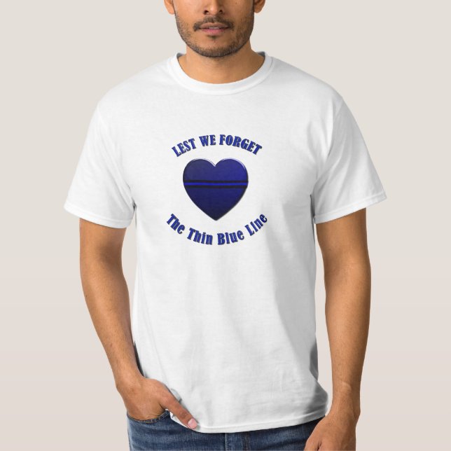 T-shirt Coeur mince de ligne bleue (Devant)
