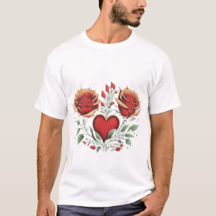 T-shirt " 🌹 Coeur Moment Spécial Design Style - 💐 💐 💐