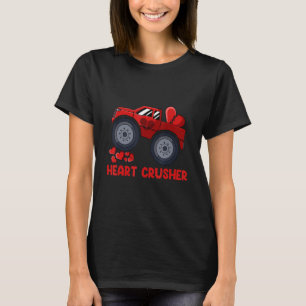 T-shirt Coeur Monster Truck Croisher Valentines Day Cute B