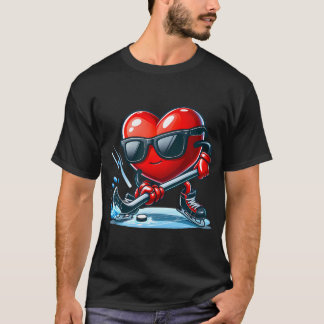 T-shirt Coeur montrant Hockey Compétences Valentines Homme