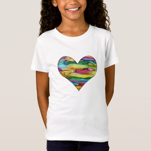 T-Shirt Coeur multicolore (Devant)