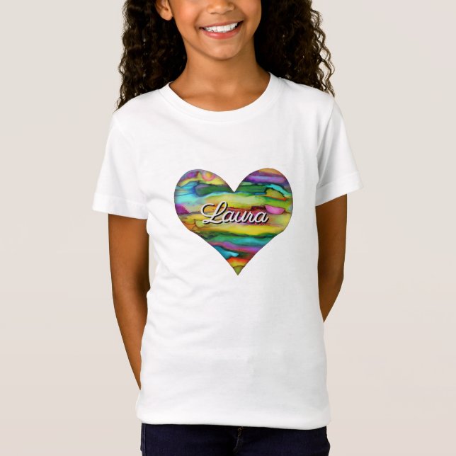 T-shirt coeur multicolore (Devant)