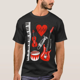 T-shirt Coeur musicalTShirt