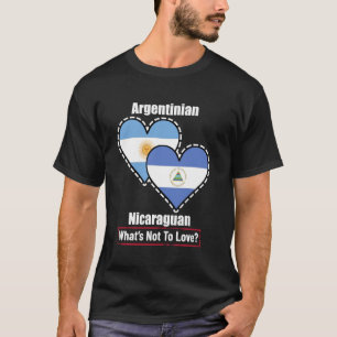 T-shirt Coeur Nicaraguayen Argentin Drapeaux Qu'est-ce Qu'