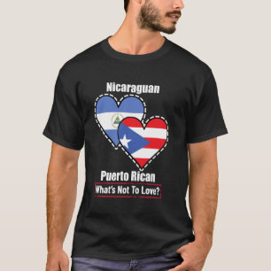 T-shirt Coeur Nicaraguayen Portoricain Drapeaux Qu'est-ce