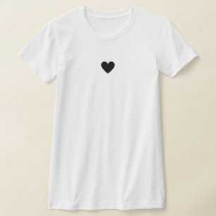 T-shirt Cœur Noir Simple Moderne Personnalisé
