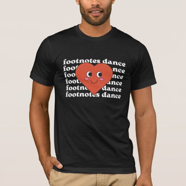 T-shirt Coeur Notes de bas de page Chemise du personnel (Devant)