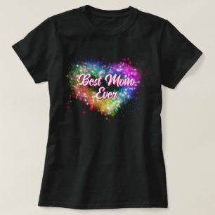 T-shirt Cœur pailleté scintillant coloré meilleure grand-m
