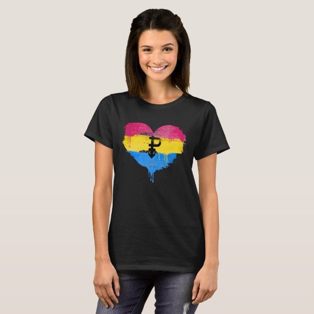 T-SHIRT COEUR PANSEXUAL - AMOUR PANSEXUAL - SYMBOLE - (Devant entier)