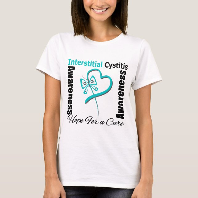 T-shirt Coeur papillon - Cystite interstitielle (Devant)
