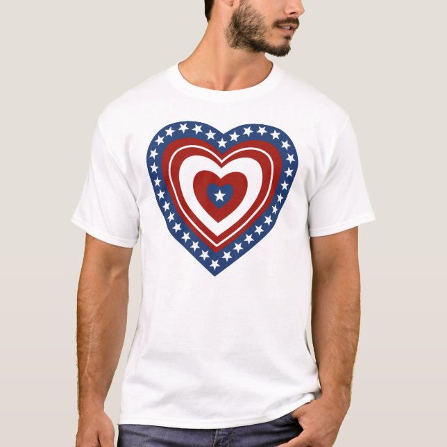 T-shirt Coeur patriotique des Etats-Unis (Devant)