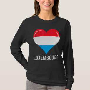 T-shirt Coeur Patriotique Luxembourg Drapeau Retro désorga