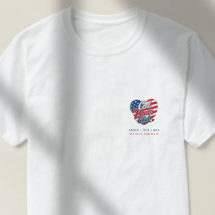 T-shirt Cœur patriotique personnalisé "Cool Dads Club"