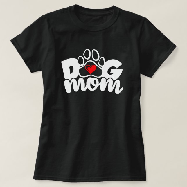 T-shirt Coeur Paw Maman Chien (Design devant)
