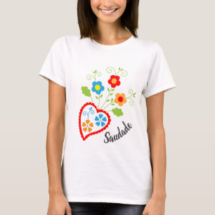 T-shirt Coeur populaire portugais avec mot saudade