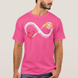 T-shirt Coeur Pour Billiard Snooker 8 Ball Pool Fan Billia