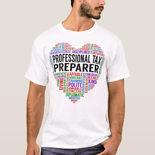 T-shirt Coeur préparateur fiscal professionnel (Devant)