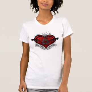 T-shirt Coeur Recyclé V de dames - cou
