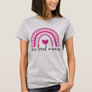 T-shirt Coeur rose Arc-en-ciel Une maman aimée