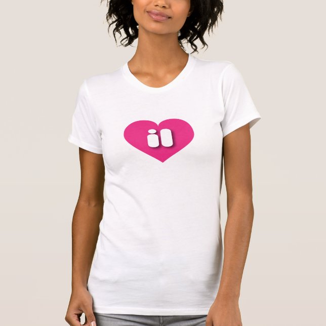 T-shirt Coeur rose chaud de l'Illinois - J'aime il (Devant)