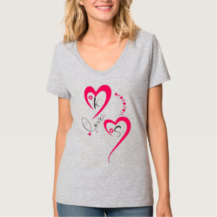T-shirt Cœur Rose Minimal Amour