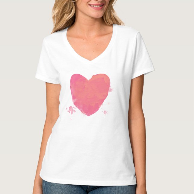 T-shirt Coeur rose mou (Devant)
