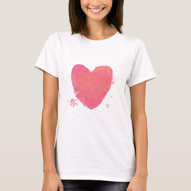 T-shirt Coeur rose mou (Devant)