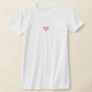 T-shirt Cœur Rose Simple Moderne Personnalisé