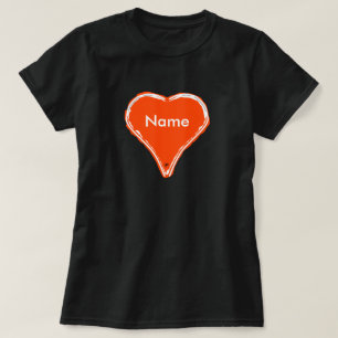 T-shirt Coeur rouge attendant un nom