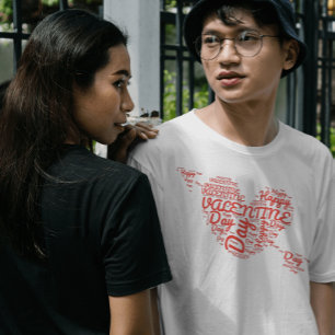 T-shirt coeur rouge Heureuse Sainte-Valentin