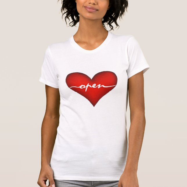 T-shirt Coeur rouge ouvert (Devant)