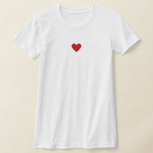 T-shirt Cœur Rouge Simple Moderne Personnalisé