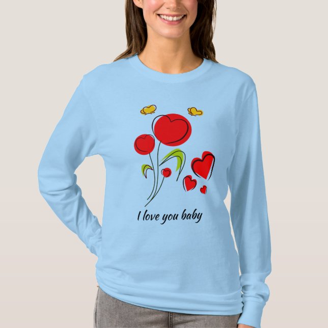 T-shirt Coeur rouge Valentine (Devant)
