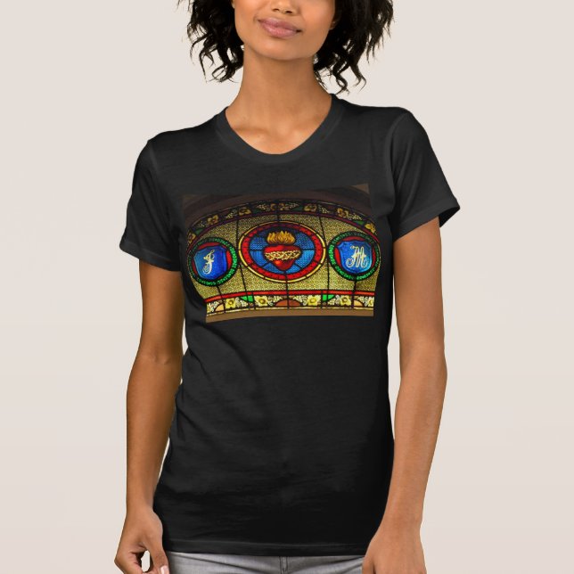 T-shirt Coeur sacré (chemise en verre souillé de J&M) (Devant)