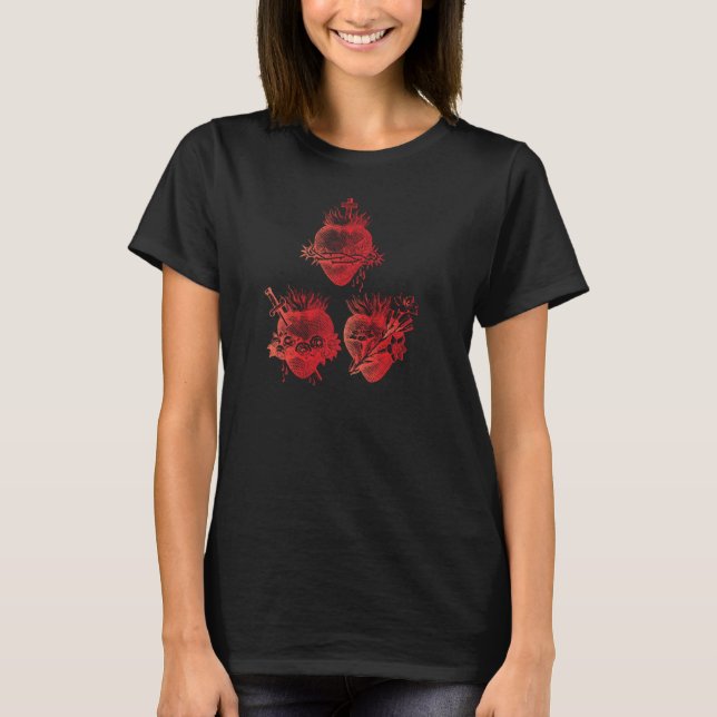 T-shirt Coeur sacré de Jésus et Coeur immaculé de Marie (Devant)