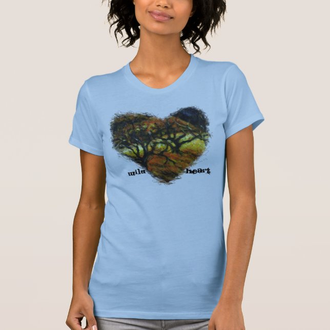 T-shirt Coeur sauvage avec arbres (Devant)
