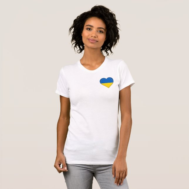 T-shirt Coeur solidaire de l'Ukraine Pavillon ukrainien T- (Devant entier)