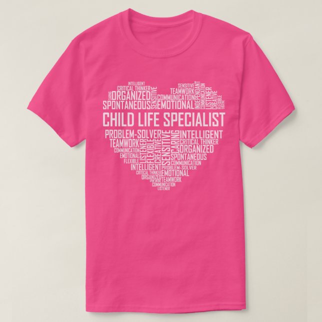 T-shirt Coeur spécialiste de la vie infantile (Design devant)