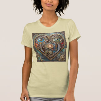 T-shirt Coeur Steampunk Fantaisiste Je Te Vois Je T'Aime