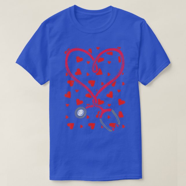 T-shirt Coeur Stethoscope Cute Love Nurse Valentines Day (Design devant)