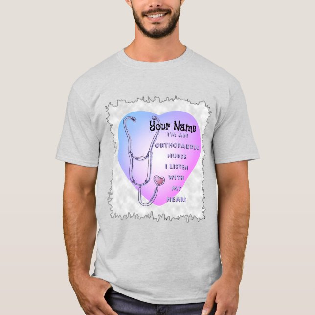 T-shirt Coeur stéthoscope Infirmière orthopédique (Devant)