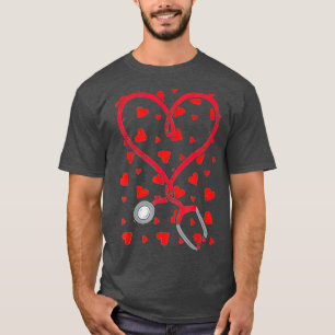 T-shirt Coeur Stethoscope Infirmière Valentines Jour migno